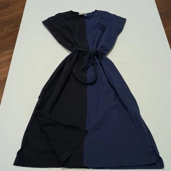 Baum Und Pferdgarten Blue Black Split Sleeveless Midi Dress A18 - Picture 1 of 10
